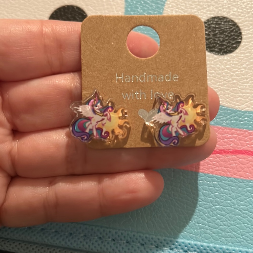 Handmade, acrylic earrings
